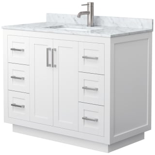A thumbnail of the Wyndham Collection WCF2929-42S-NAT-MXX White / White Carrara Marble Top / Brushed Nickel Hardware