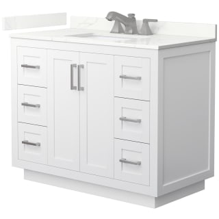 A thumbnail of the Wyndham Collection WCF292942S-QTZ-US3MXX White / Giotto Quartz Top / Brushed Nickel Hardware