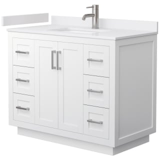 A thumbnail of the Wyndham Collection WCF2929-42S-VCA-MXX White / White Cultured Marble Top / Brushed Nickel Hardware