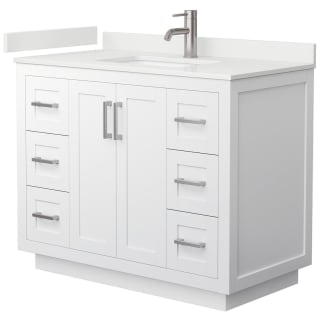 A thumbnail of the Wyndham Collection WCF292942S-QTZ-UNSMXX White / White Quartz Top / Brushed Nickel Hardware