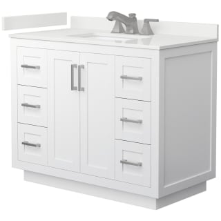 A thumbnail of the Wyndham Collection WCF292942S-QTZ-US3MXX White / White Quartz Top / Brushed Nickel Hardware