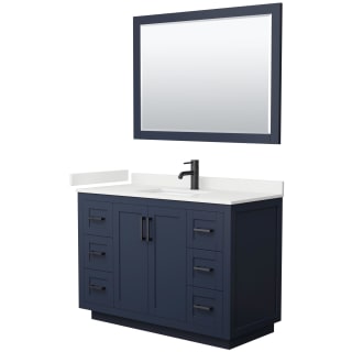 A thumbnail of the Wyndham Collection WCF292948S-QTZ-UNSM46 Dark Blue / White Quartz Top / Matte Black Hardware