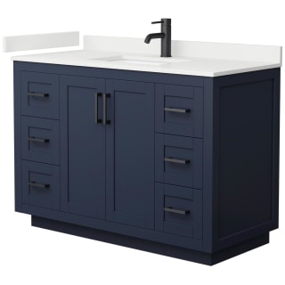 A thumbnail of the Wyndham Collection WCF292948S-QTZ-UNSMXX Dark Blue / White Quartz Top / Matte Black Hardware