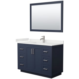 A thumbnail of the Wyndham Collection WCF292948S-QTZ-UNSM46 Dark Blue / White Quartz Top / Brushed Nickel Hardware