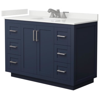 A thumbnail of the Wyndham Collection WCF292948S-QTZ-US3MXX Dark Blue / White Quartz Top / Brushed Nickel Hardware