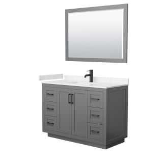 A thumbnail of the Wyndham Collection WCF2929-48S-VCA-M46 Dark Gray / Carrara Cultured Marble Top / Matte Black Hardware