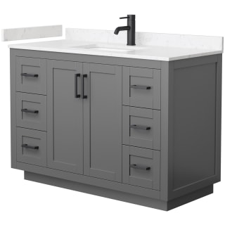 A thumbnail of the Wyndham Collection WCF2929-48S-VCA-MXX Dark Gray / Carrara Cultured Marble Top / Matte Black Hardware