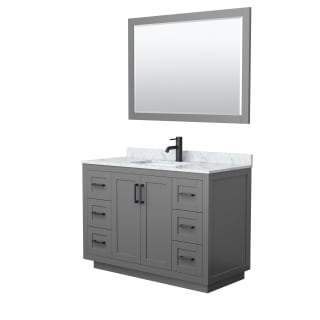 A thumbnail of the Wyndham Collection WCF2929-48S-NAT-M46 Dark Gray / White Carrara Marble Top / Matte Black Hardware