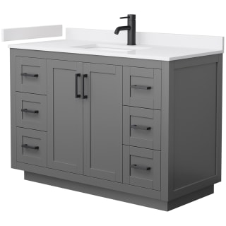 A thumbnail of the Wyndham Collection WCF2929-48S-VCA-MXX Dark Gray / White Cultured Marble Top / Matte Black Hardware