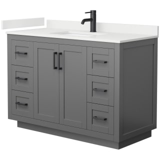 A thumbnail of the Wyndham Collection WCF292948S-QTZ-UNSMXX Dark Gray / White Quartz Top / Matte Black Hardware