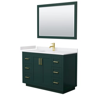 A thumbnail of the Wyndham Collection WCF2929-48S-VCA-M46 Green / White Cultured Marble Top / Brushed Gold Hardware