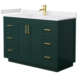 A thumbnail of the Wyndham Collection WCF2929-48S-VCA-MXX Green / White Cultured Marble Top / Brushed Gold Hardware