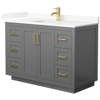 A thumbnail of the Wyndham Collection WCF292948S-QTZ-UNSMXX Dark Gray / Giotto Quartz Top / Brushed Gold Hardware