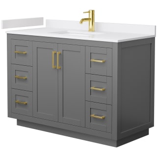 A thumbnail of the Wyndham Collection WCF2929-48S-VCA-MXX Dark Gray / White Cultured Marble Top / Brushed Gold Hardware