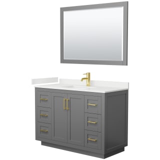 A thumbnail of the Wyndham Collection WCF292948S-QTZ-UNSM46 Dark Gray / White Quartz Top / Brushed Gold Hardware