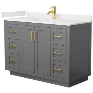 A thumbnail of the Wyndham Collection WCF292948S-QTZ-UNSMXX Dark Gray / White Quartz Top / Brushed Gold Hardware