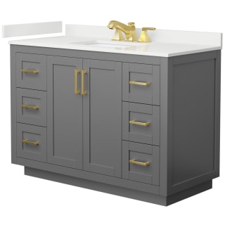 A thumbnail of the Wyndham Collection WCF292948S-QTZ-US3MXX Dark Gray / White Quartz Top / Brushed Gold Hardware