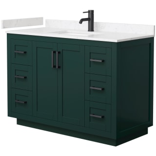 A thumbnail of the Wyndham Collection WCF2929-48S-VCA-MXX Green / Carrara Cultured Marble Top / Matte Black Hardware