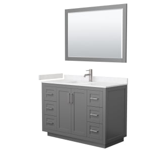 A thumbnail of the Wyndham Collection WCF2929-48S-VCA-M46 Dark Gray / Carrara Cultured Marble Top / Brushed Nickel Hardware