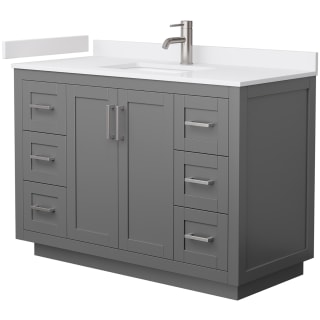 A thumbnail of the Wyndham Collection WCF2929-48S-VCA-MXX Dark Gray / White Cultured Marble Top / Brushed Nickel Hardware