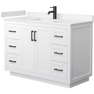 A thumbnail of the Wyndham Collection WCF2929-48S-VCA-MXX White / Carrara Cultured Marble Top / Matte Black Hardware