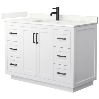 A thumbnail of the Wyndham Collection WCF292948S-QTZ-UNSMXX White / Giotto Quartz Top / Matte Black Hardware