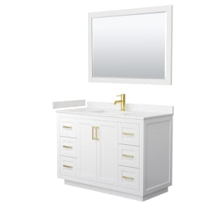 A thumbnail of the Wyndham Collection WCF2929-48S-VCA-M46 White / Carrara Cultured Marble Top / Brushed Gold Hardware