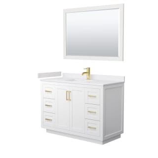 A thumbnail of the Wyndham Collection WCF2929-48S-VCA-M46 White / White Cultured Marble Top / Brushed Gold Hardware