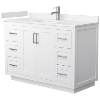 A thumbnail of the Wyndham Collection WCF2929-48S-VCA-MXX White / Carrara Cultured Marble Top / Brushed Nickel Hardware