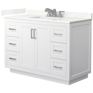 A thumbnail of the Wyndham Collection WCF292948S-QTZ-US3MXX White / Giotto Quartz Top / Brushed Nickel Hardware