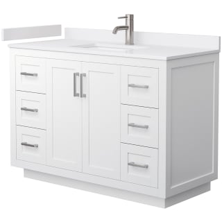 A thumbnail of the Wyndham Collection WCF2929-48S-VCA-MXX White / White Cultured Marble Top / Brushed Nickel Hardware