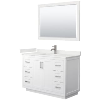 A thumbnail of the Wyndham Collection WCF292948S-QTZ-UNSM46 White / White Quartz Top / Brushed Nickel Hardware
