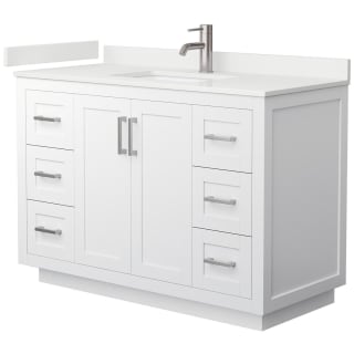 A thumbnail of the Wyndham Collection WCF292948S-QTZ-UNSMXX White / White Quartz Top / Brushed Nickel Hardware