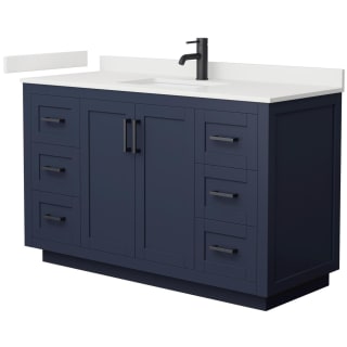 A thumbnail of the Wyndham Collection WCF292954S-QTZ-UNSMXX Dark Blue / White Quartz Top / Matte Black Hardware