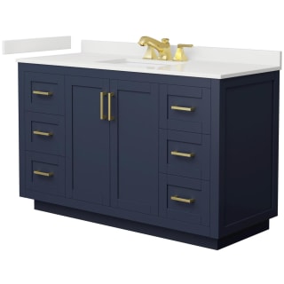 A thumbnail of the Wyndham Collection WCF292954S-QTZ-US3MXX Dark Blue / White Quartz Top / Brushed Gold Hardware