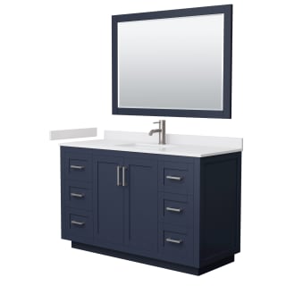 A thumbnail of the Wyndham Collection WCF2929-54S-VCA-M46 Dark Blue / White Cultured Marble Top / Brushed Nickel Hardware