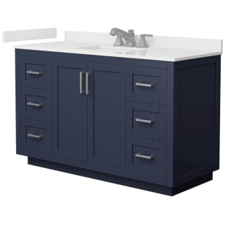 A thumbnail of the Wyndham Collection WCF292954S-QTZ-US3MXX Dark Blue / White Quartz Top / Brushed Nickel Hardware