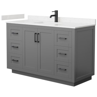 A thumbnail of the Wyndham Collection WCF2929-54S-VCA-MXX Dark Gray / Carrara Cultured Marble Top / Matte Black Hardware