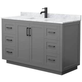 A thumbnail of the Wyndham Collection WCF2929-54S-NAT-MXX Dark Gray / White Carrara Marble Top / Matte Black Hardware