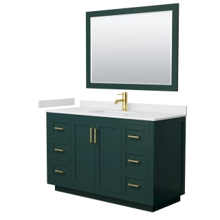 A thumbnail of the Wyndham Collection WCF2929-54S-VCA-M46 Green / White Cultured Marble Top / Brushed Gold Hardware