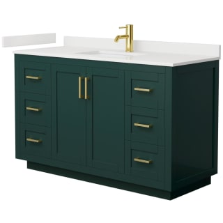 A thumbnail of the Wyndham Collection WCF292954S-QTZ-UNSMXX Green / White Quartz Top / Brushed Gold Hardware