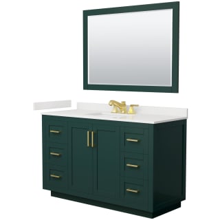A thumbnail of the Wyndham Collection WCF292954S-QTZ-US3M46 Green / White Quartz Top / Brushed Gold Hardware