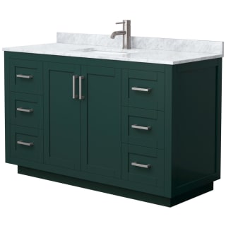 A thumbnail of the Wyndham Collection WCF2929-54S-NAT-MXX Green / White Carrara Marble Top / Brushed Nickel Hardware