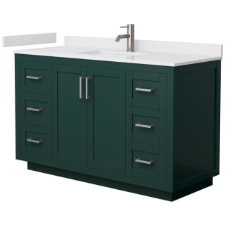 A thumbnail of the Wyndham Collection WCF2929-54S-VCA-MXX Green / White Cultured Marble Top / Brushed Nickel Hardware