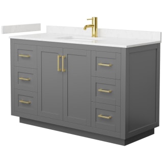 A thumbnail of the Wyndham Collection WCF2929-54S-VCA-MXX Dark Gray / Carrara Cultured Marble Top / Brushed Gold Hardware