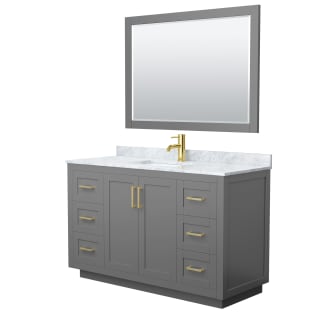 A thumbnail of the Wyndham Collection WCF2929-54S-NAT-M46 Dark Gray / White Carrara Marble Top / Brushed Gold Hardware