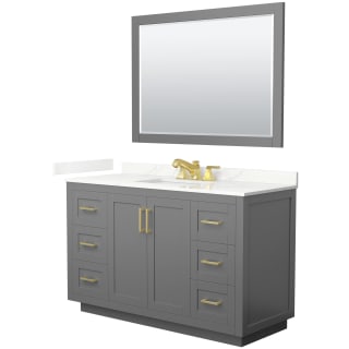 A thumbnail of the Wyndham Collection WCF292954S-QTZ-US3M46 Dark Gray / Giotto Quartz Top / Brushed Gold Hardware