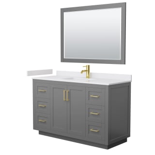 A thumbnail of the Wyndham Collection WCF2929-54S-VCA-M46 Dark Gray / White Cultured Marble Top / Brushed Gold Hardware