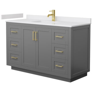 A thumbnail of the Wyndham Collection WCF2929-54S-VCA-MXX Dark Gray / White Cultured Marble Top / Brushed Gold Hardware