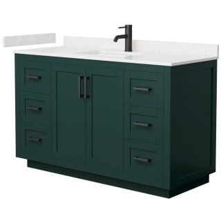 A thumbnail of the Wyndham Collection WCF2929-54S-VCA-MXX Green / Carrara Cultured Marble Top / Matte Black Hardware